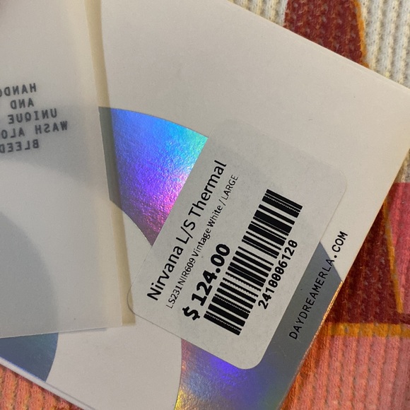 BNWT Cropped Long Sleeve Nirvana thermal tee - Picture 3 of 5